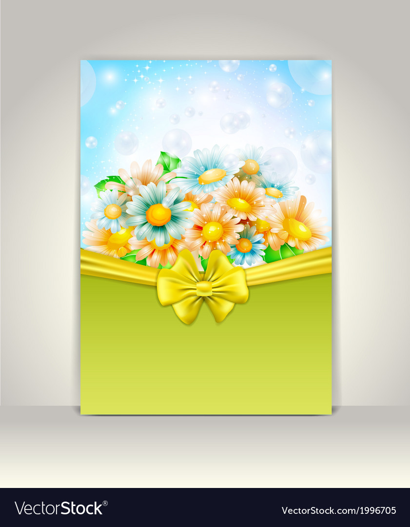 Invitation card with spring flowers