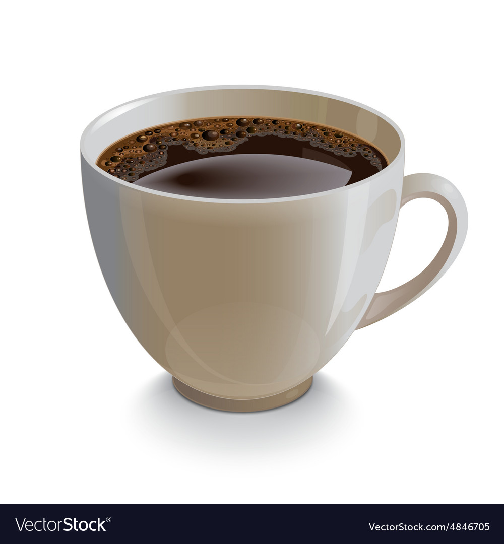 Isolated realistic white coffe cup Royalty Free Vector Image