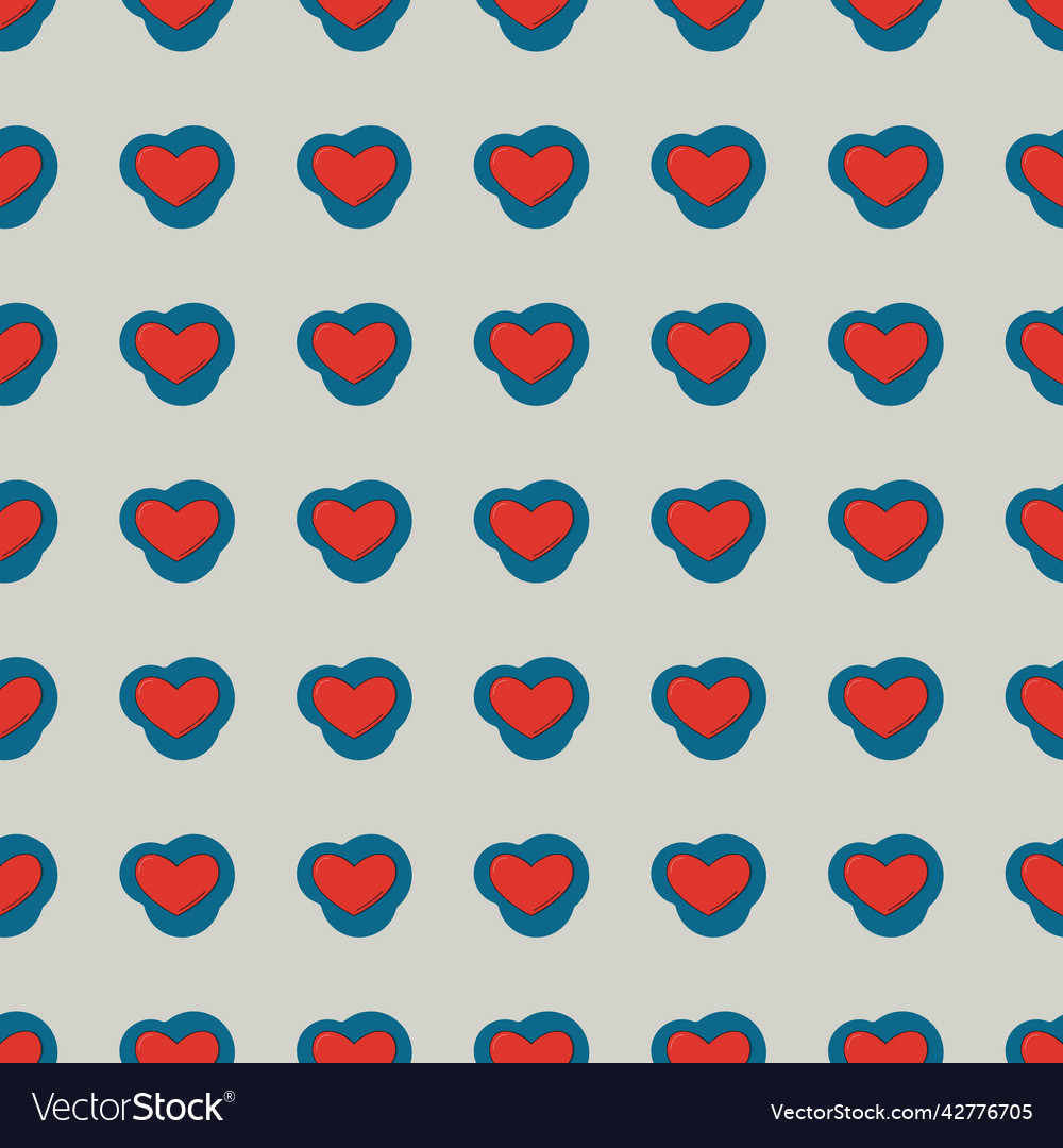 Line art seamless pattern in the form of a red Vector Image Line art seamless pattern in the form of a red