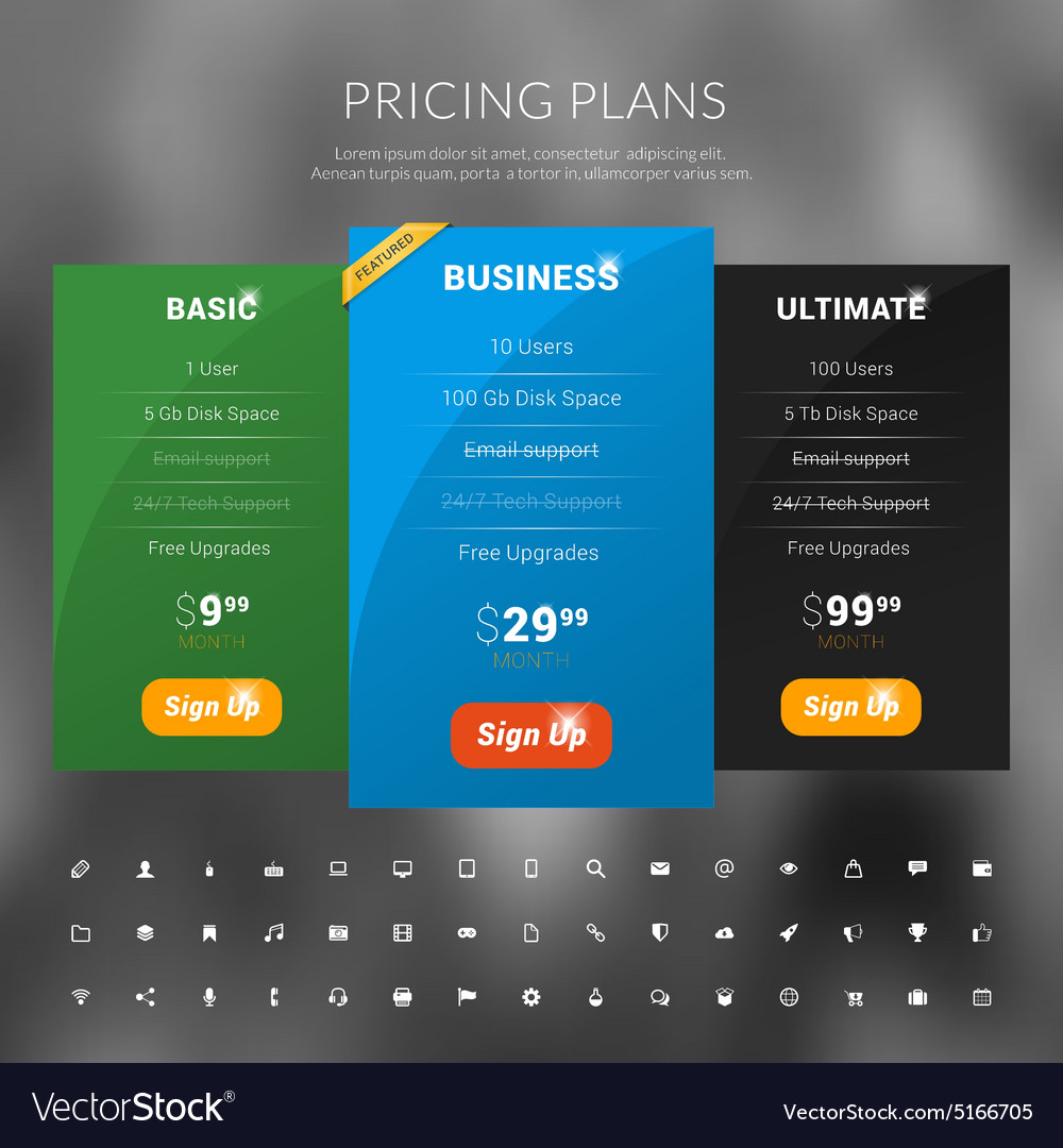 Modern Pricing Table Template