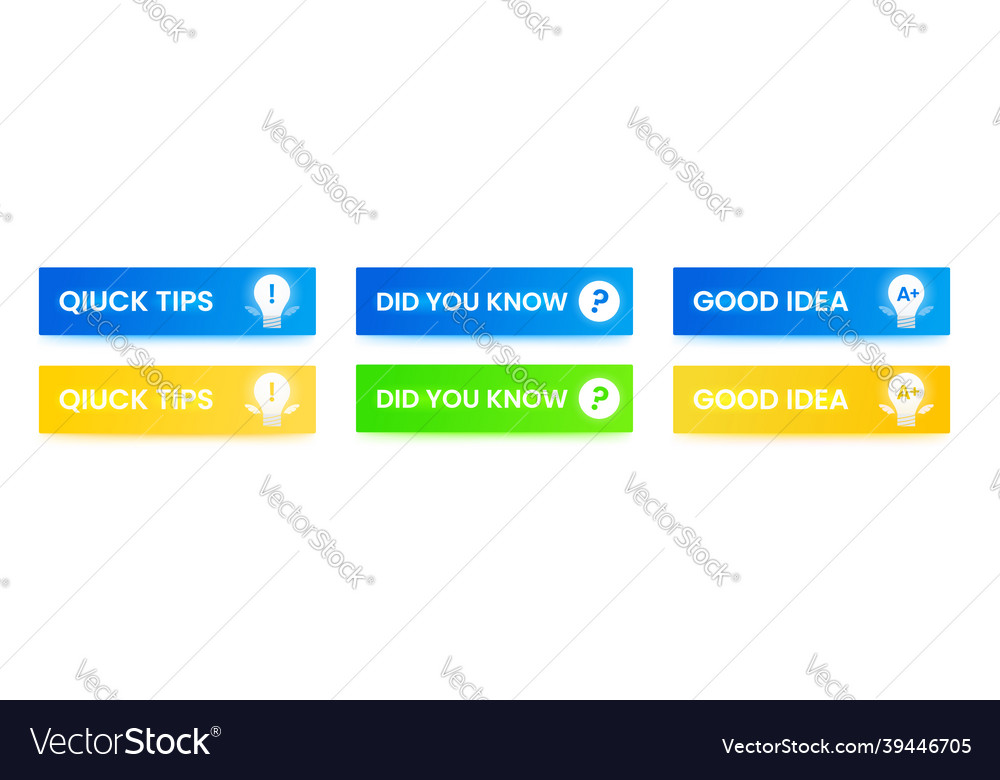 Quick tip and did you know good idea vector image Quick tip and did you know good idea