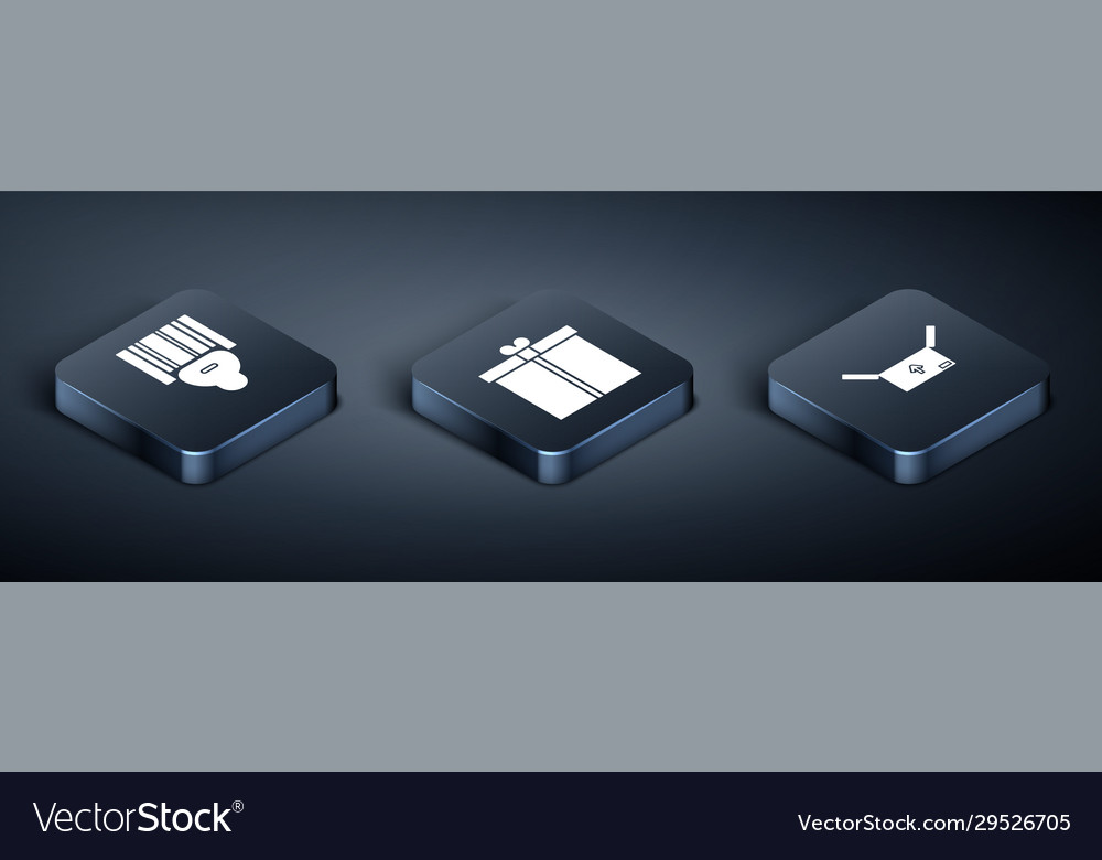 Set isometric scanner scanning bar code vector image Set isometric scanner scanning bar code