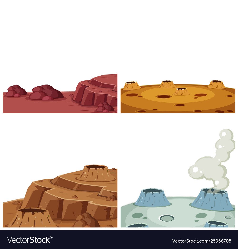 Set mars surface Royalty Free Vector Image - VectorStock