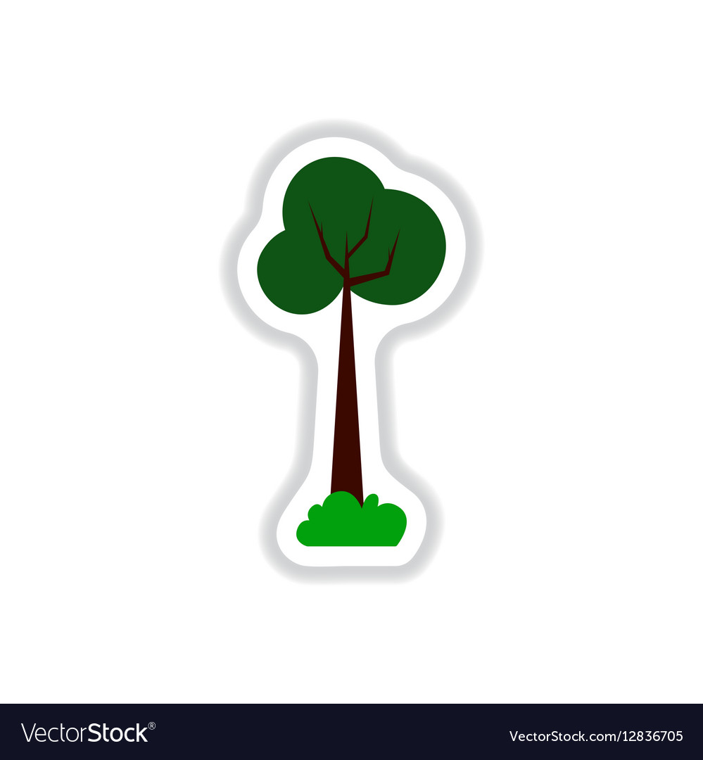 Set of labels with shadow tree icon