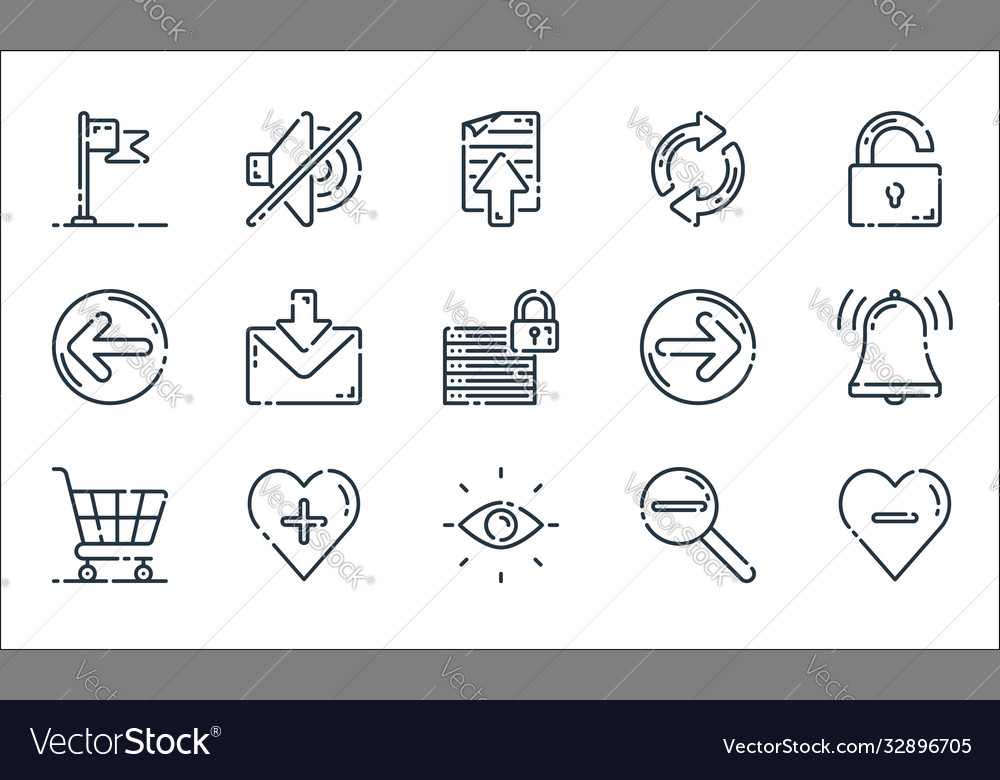 User interface line icons linear set quality