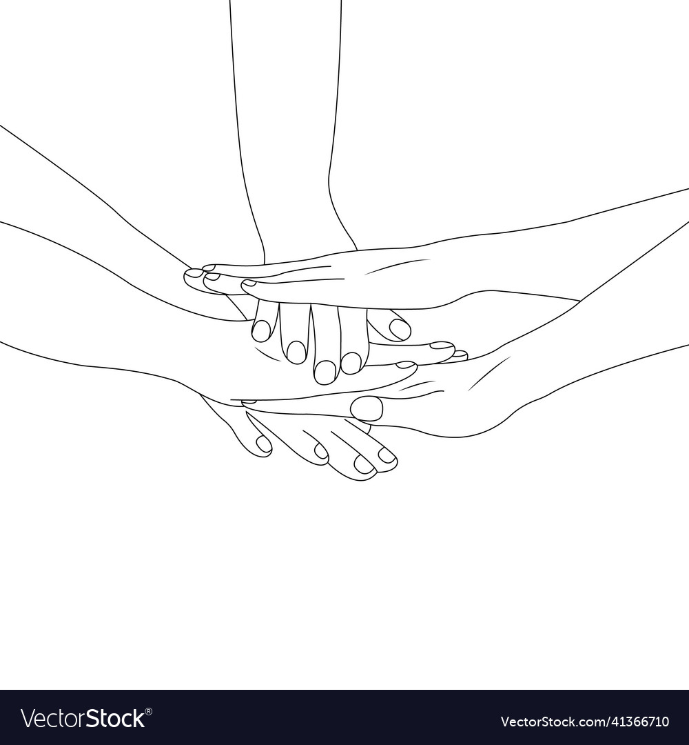 A group of people doing one thing together vector image A group of people doing one thing together