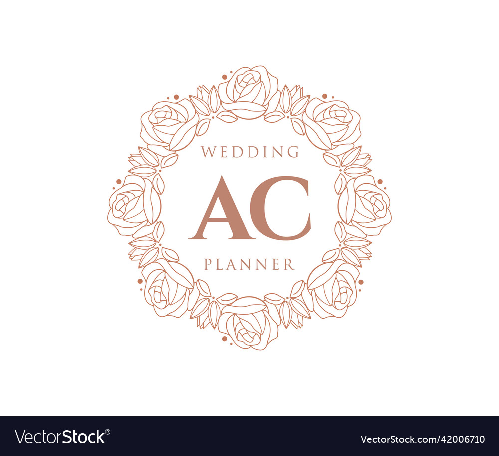 Ac initials letter wedding monogram logos