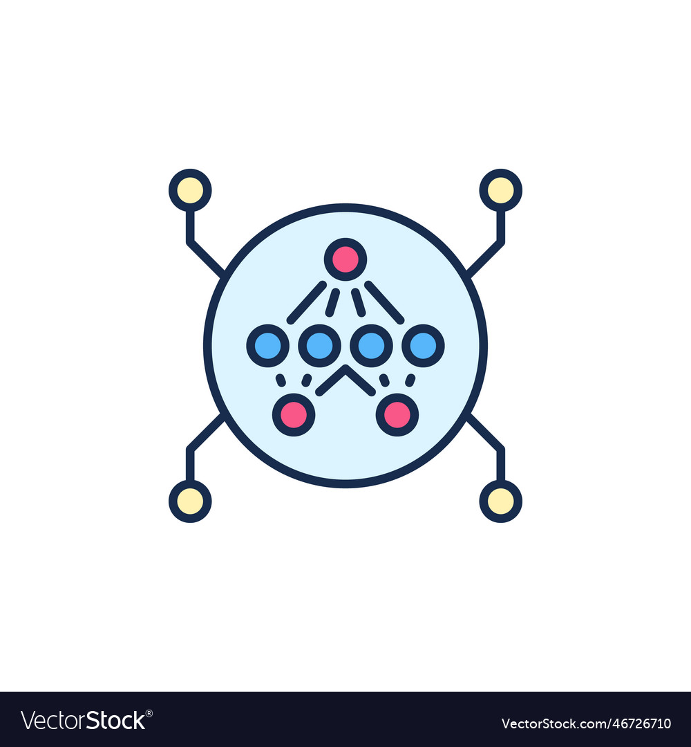 Artificial neural network in circle concept vector image Artificial neural network in circle concept