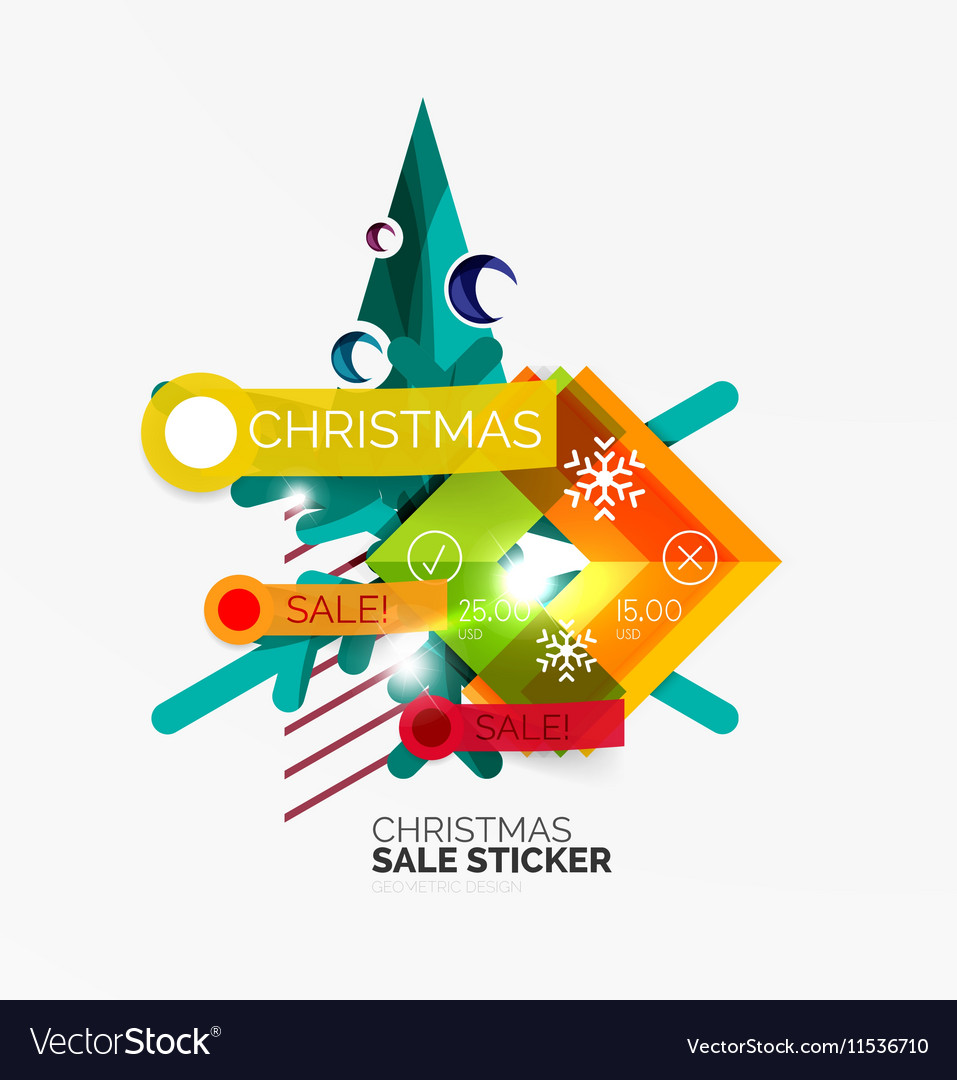 Christmas sale stickers and labels Royalty Free Vector Image