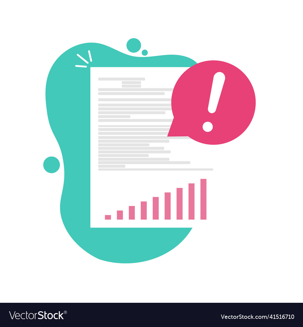 Dokumenttextdatei mit Warnkommentar oder Fehler vector image Dokumenttextdatei mit Warnkommentar oder Fehler