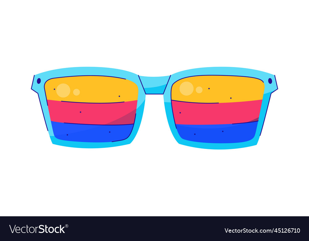 Fans Colored Eyeglasses Composition Royalty Free Vector