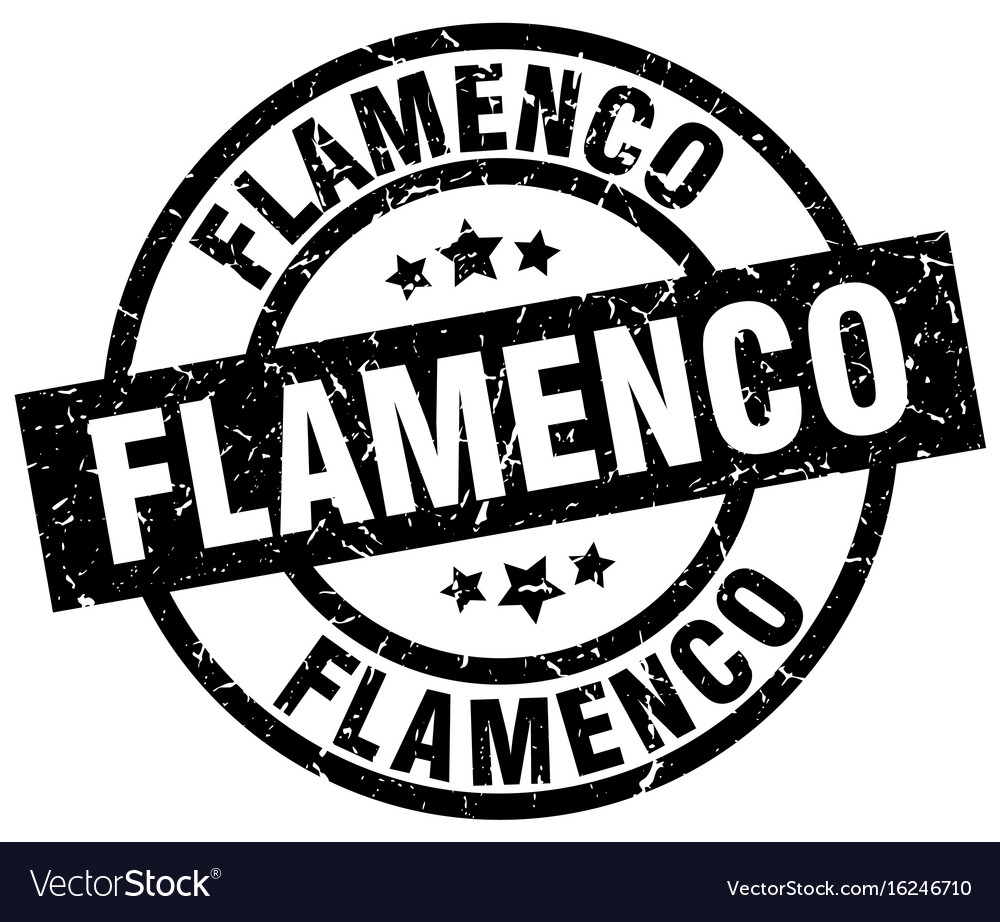 Flamenco runde Grunge schwarz Stempel