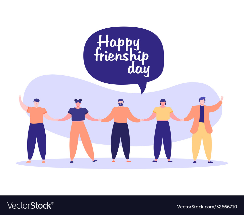 Friendship day celebration with young people Vector Image