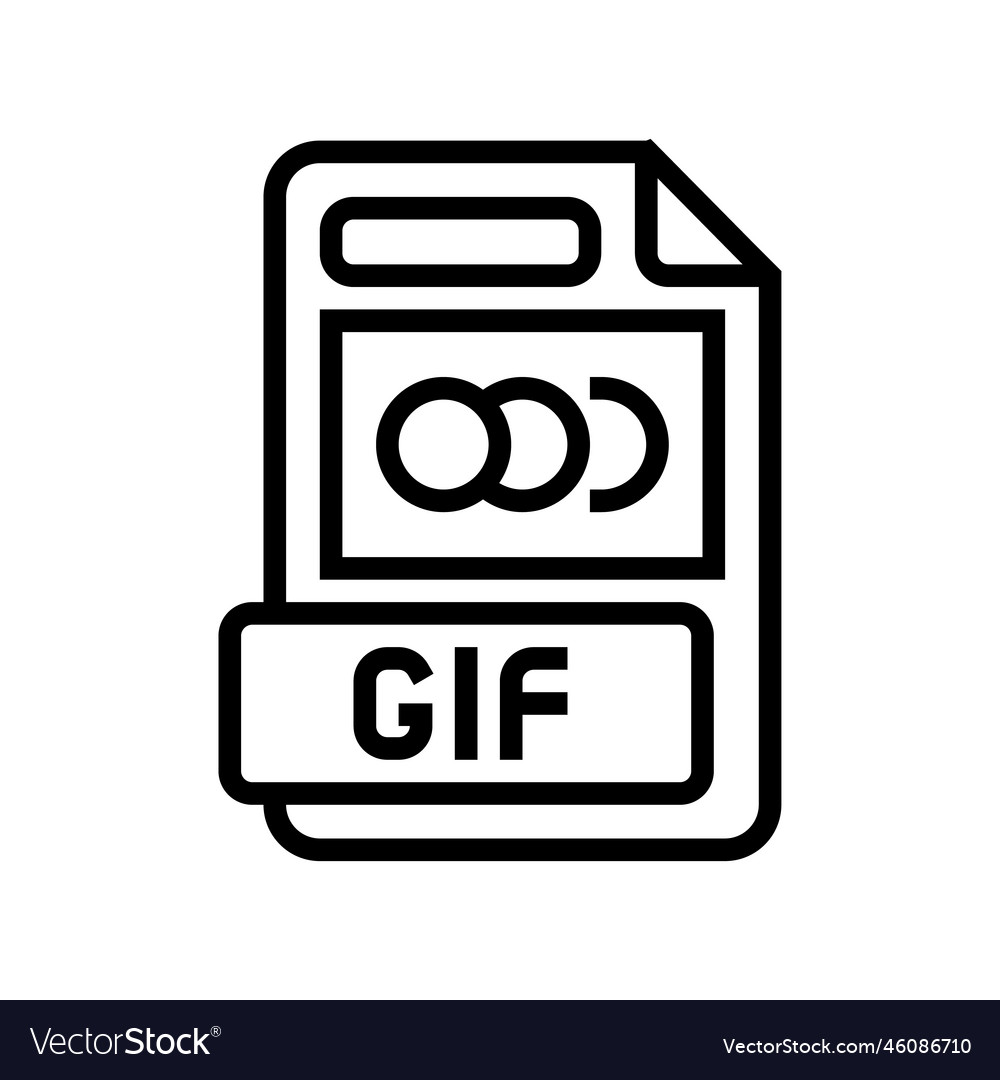 Gif file format document line icon vector image Gif file format document line icon
