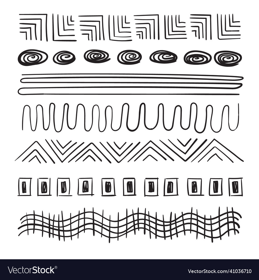 Hand-drawn scribbled shapes and lines vector image Hand-drawn scribbled shapes and lines