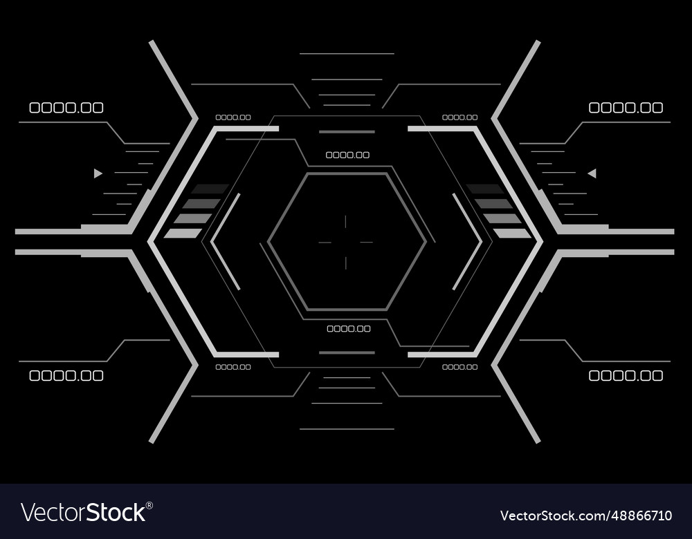 Hud sci-fi interface screen view white geometric