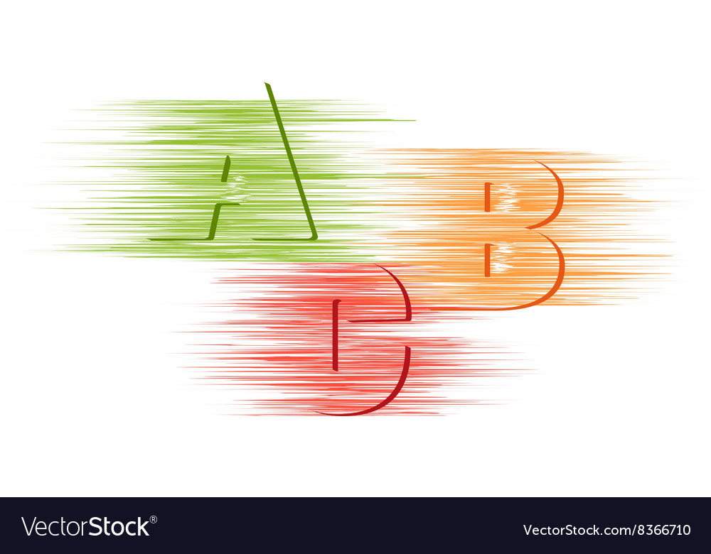 Letters a b c in different style