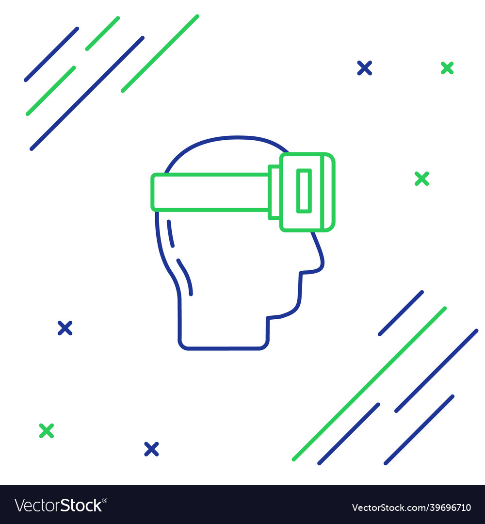 Line virtual reality glasses icon isolated