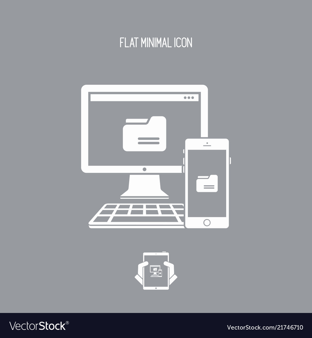 Multi devices folder synchronization vector image Multi devices folder synchronization