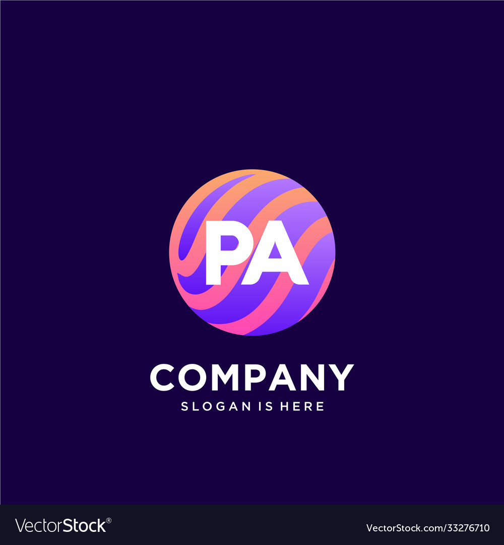Pa initial logo with colorful template