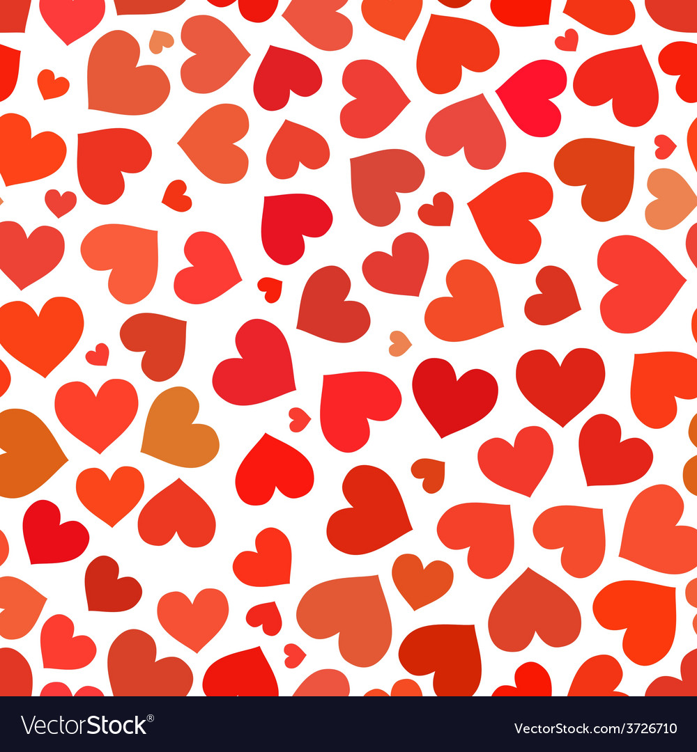 Red Heart Seamless Pattern