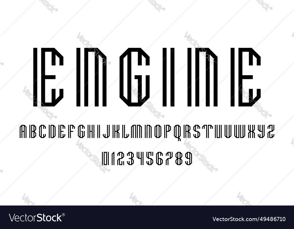 Set of alphabets font letters and numbers