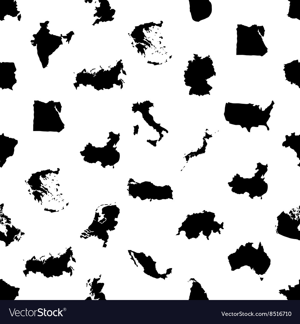Simple maps of different country seamless pattern