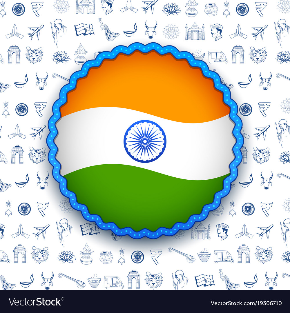 Tricolor banner with indian flag for 26th january