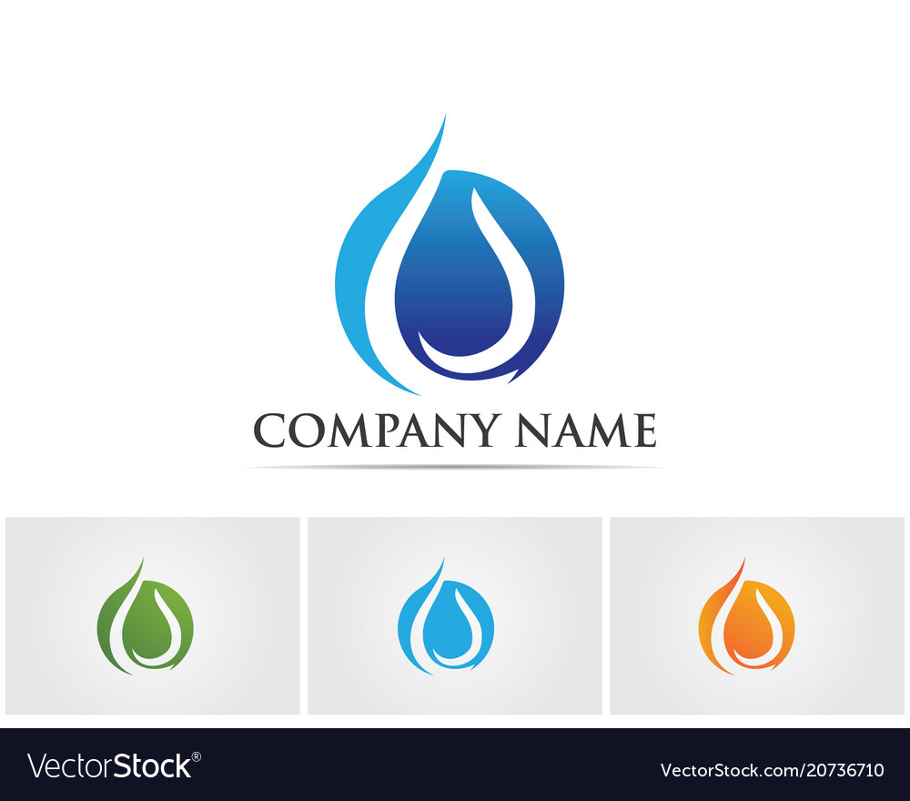 Water drop logo and symbols template icons app Vector Image