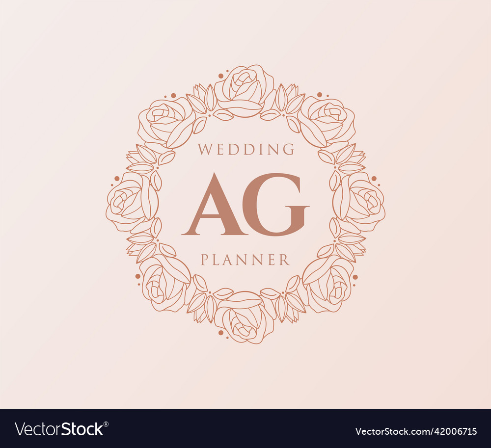 Ag initials letter wedding monogram logos Vector Image