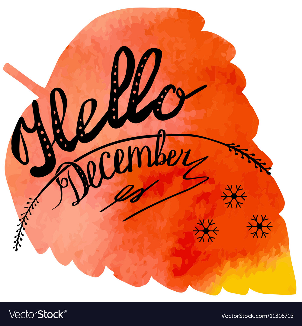 Autumn Watercolor Banner With Hand Lettering Vector Image