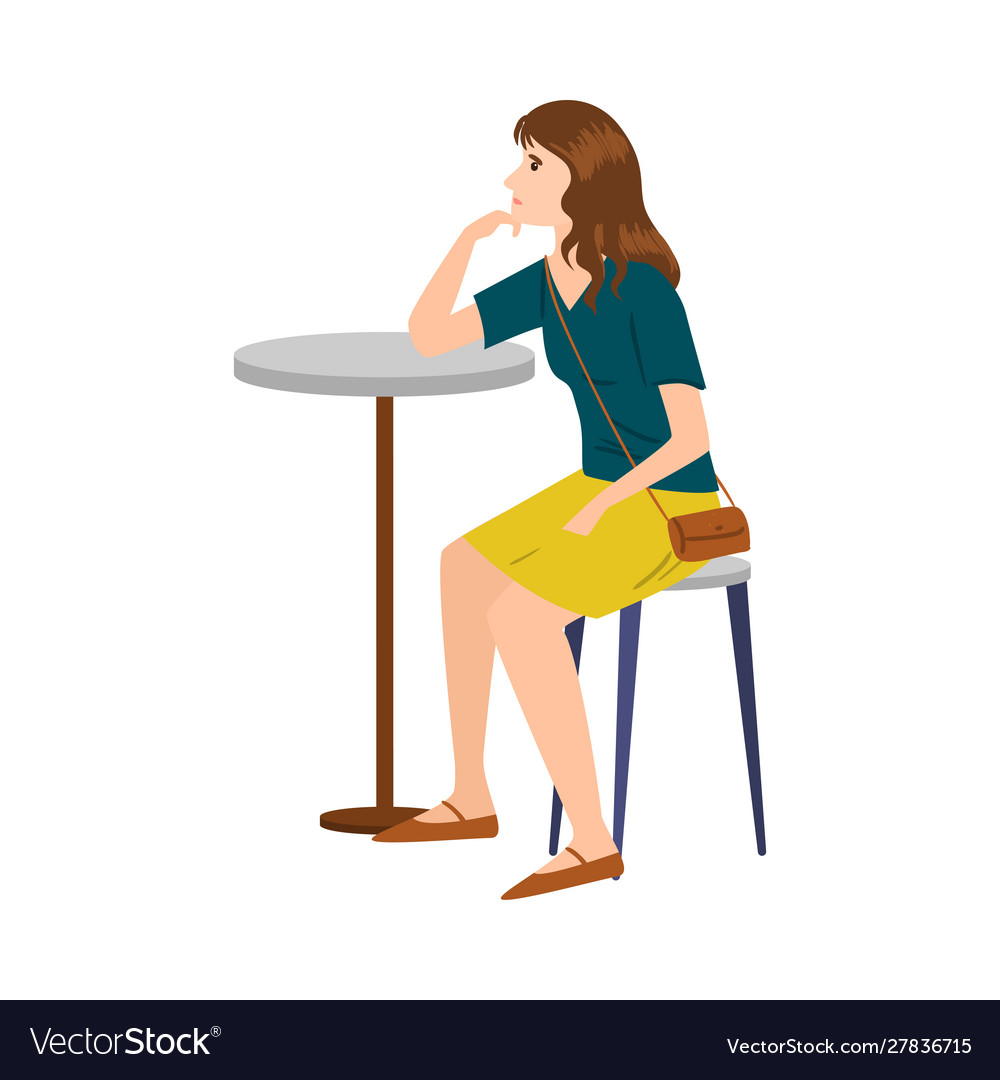 Beautiful brown-haired woman in a yellow skirt vector image Beautiful brown-haired woman in a yellow skirt
