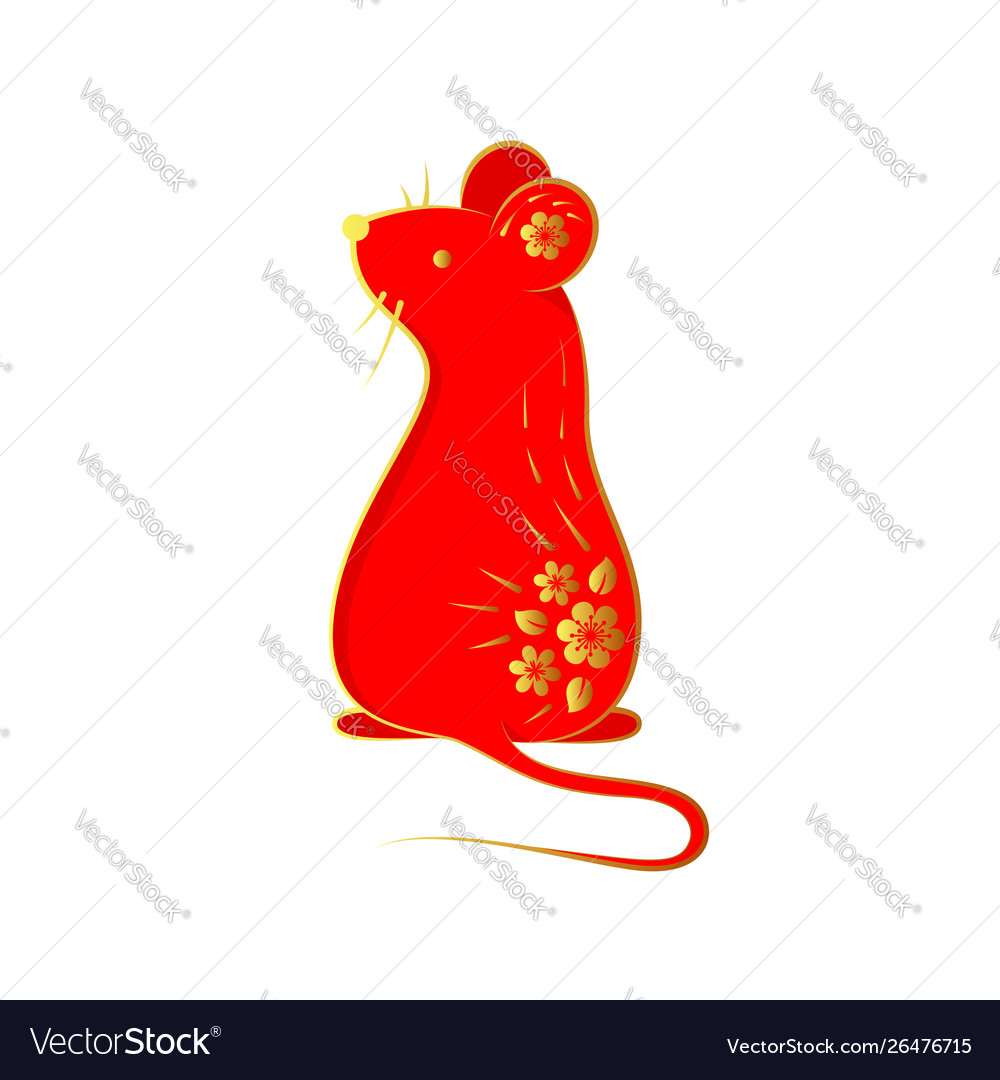 Decorative chinese zodiac sign rat vector image Decorative chinese zodiac sign rat