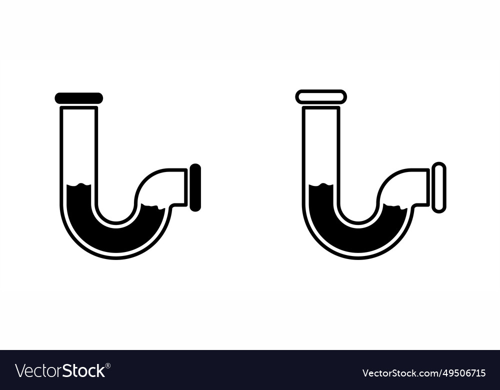 Drain cleaning clogged pipe line or sink pipes Vector Image