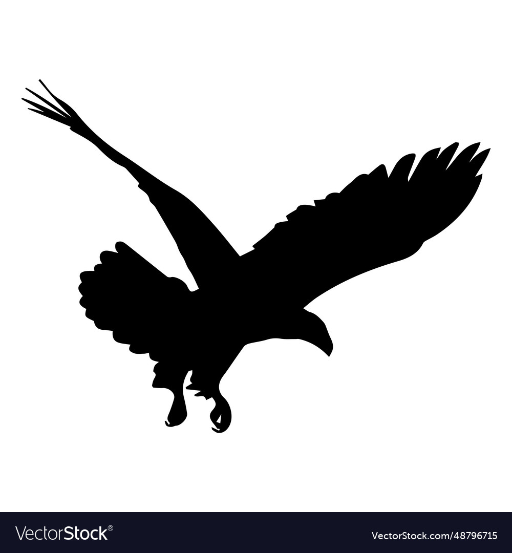 Eagle landing silhouette Royalty Free Vector Image