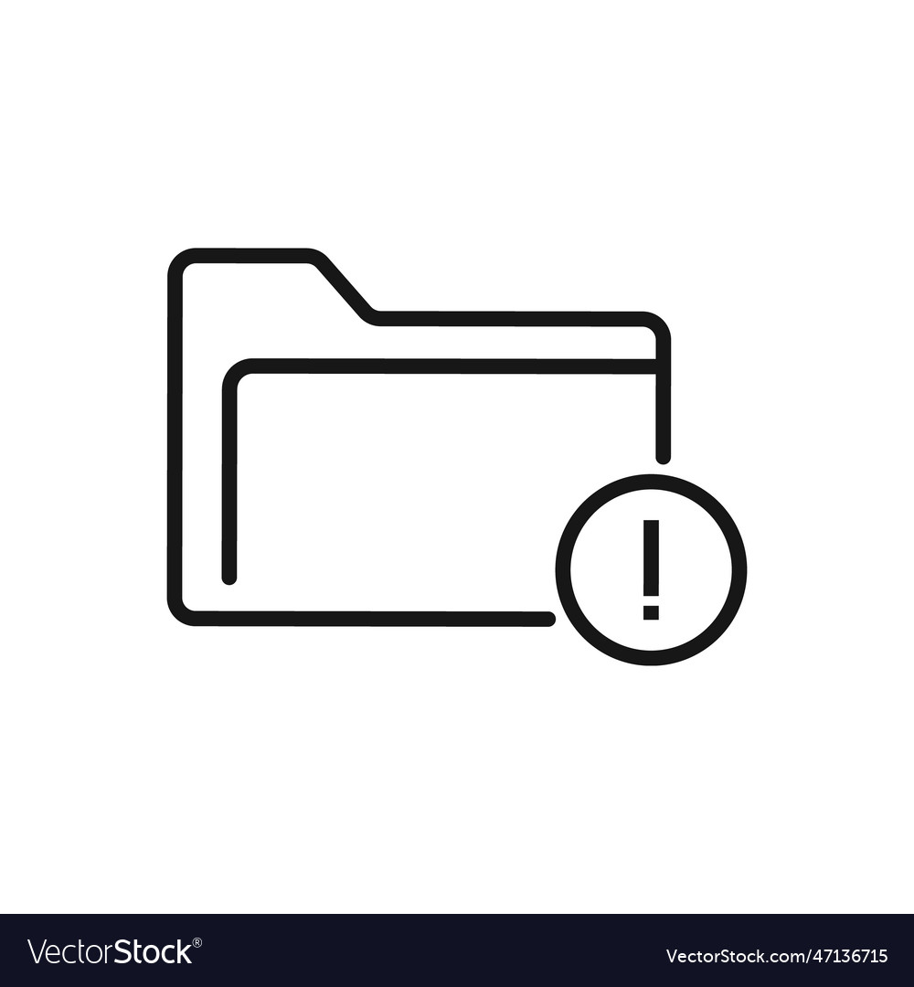 Editable icon of error folder isolated on white