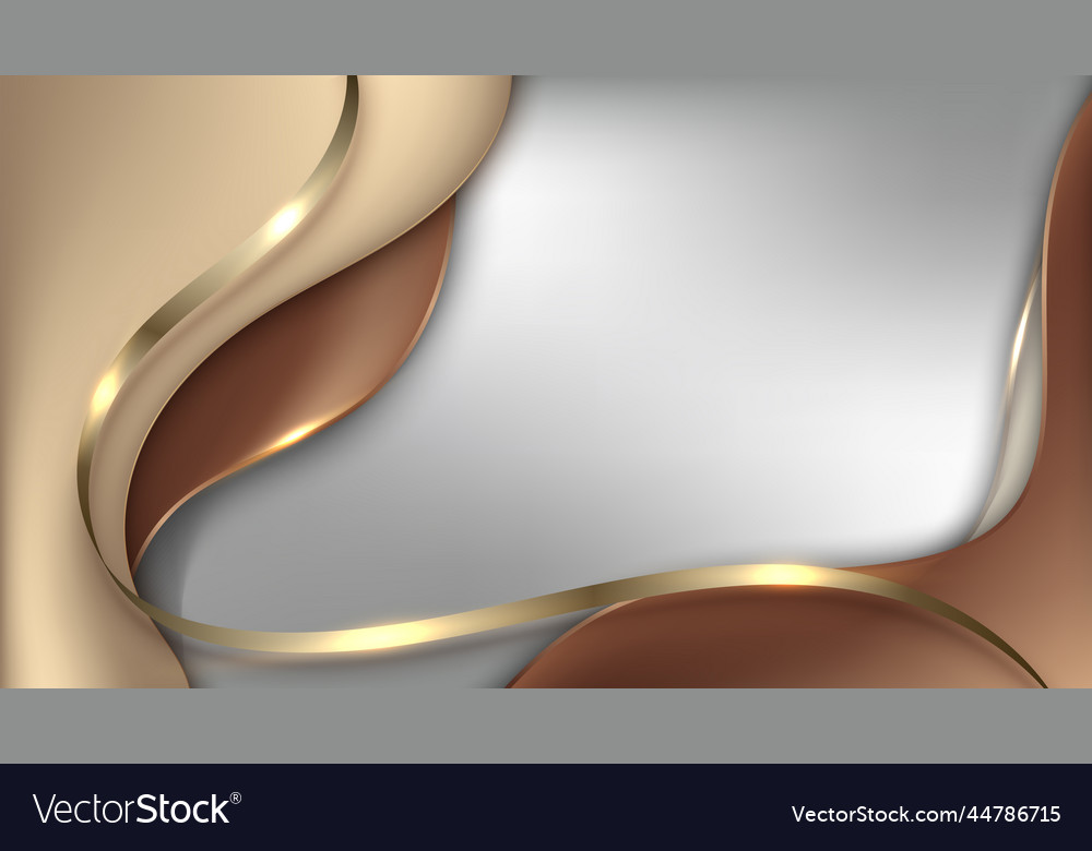 Elegant 3d template golden and brown wave shapes Vector Image