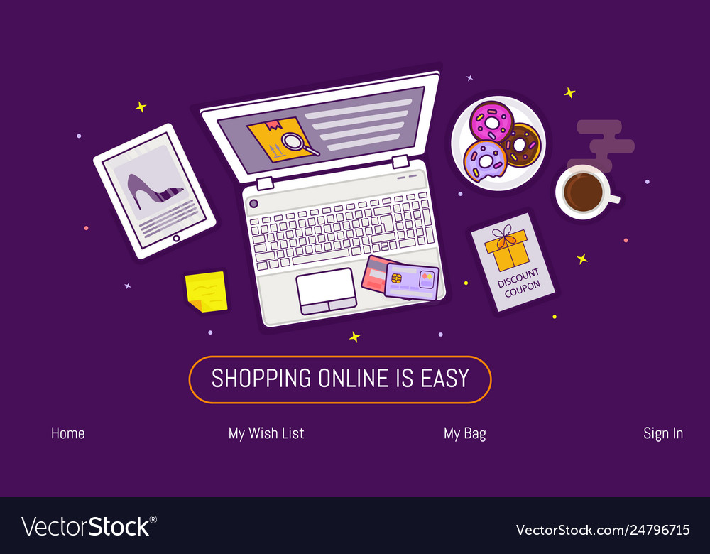 Flat design baner template for online shopping