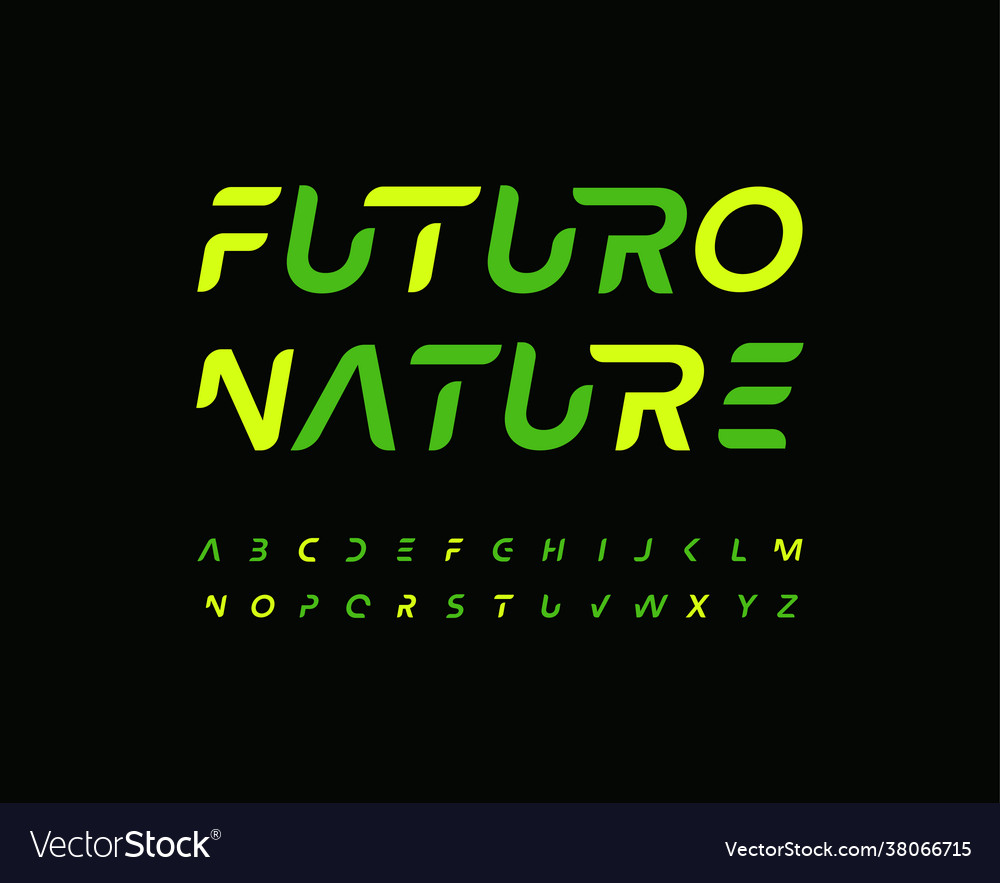 Futuro Alphabet Letter Font Modern Technology Vector Image