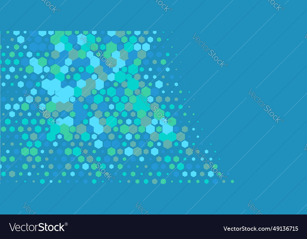 Geometric multi size hexagon with color