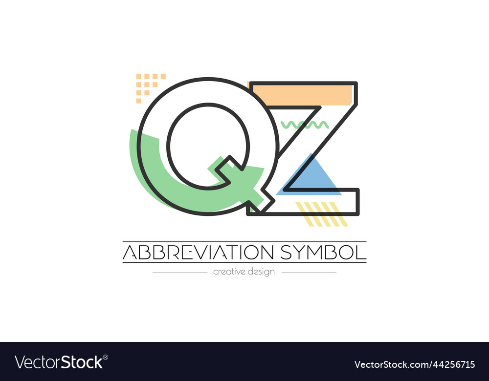 Letters q and z merging of two initials vector image Letters q and z merging of two initials