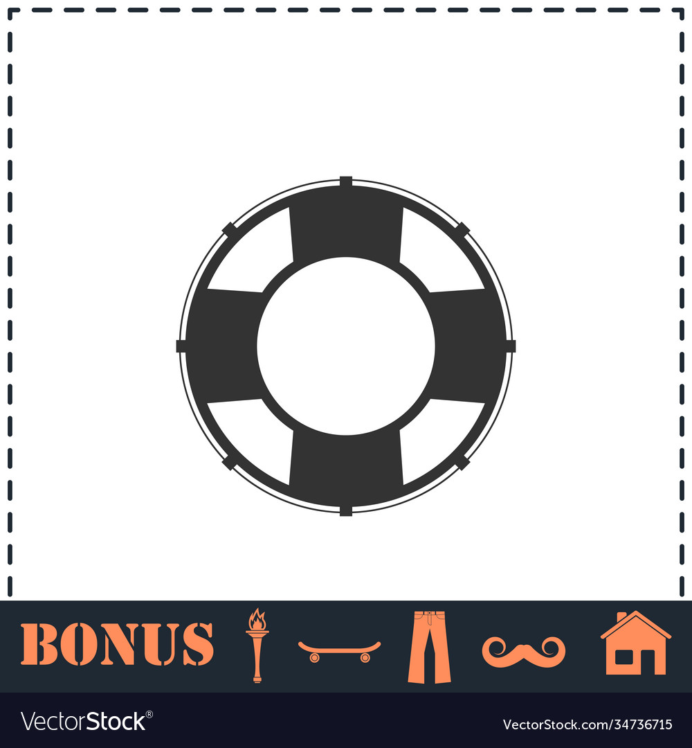 Lifebuoys icon flat