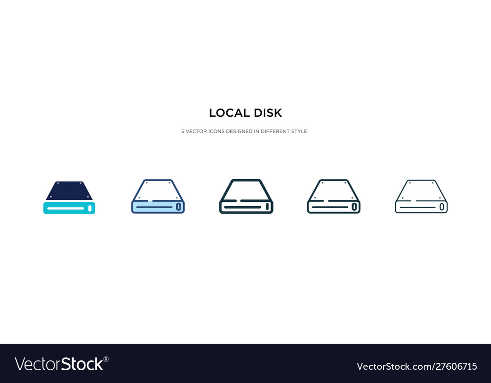 Local disk icon in different style two colored