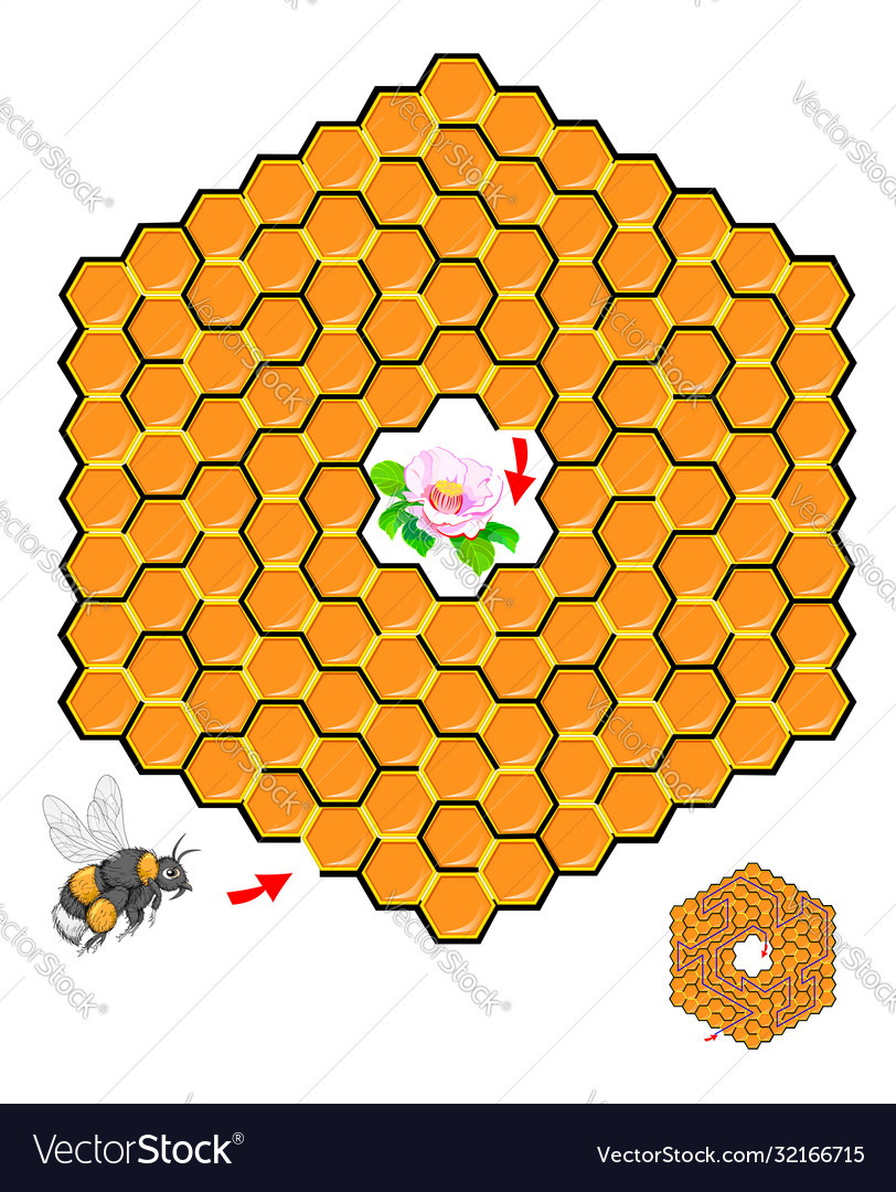 Logic puzzle game with labyrinth for children