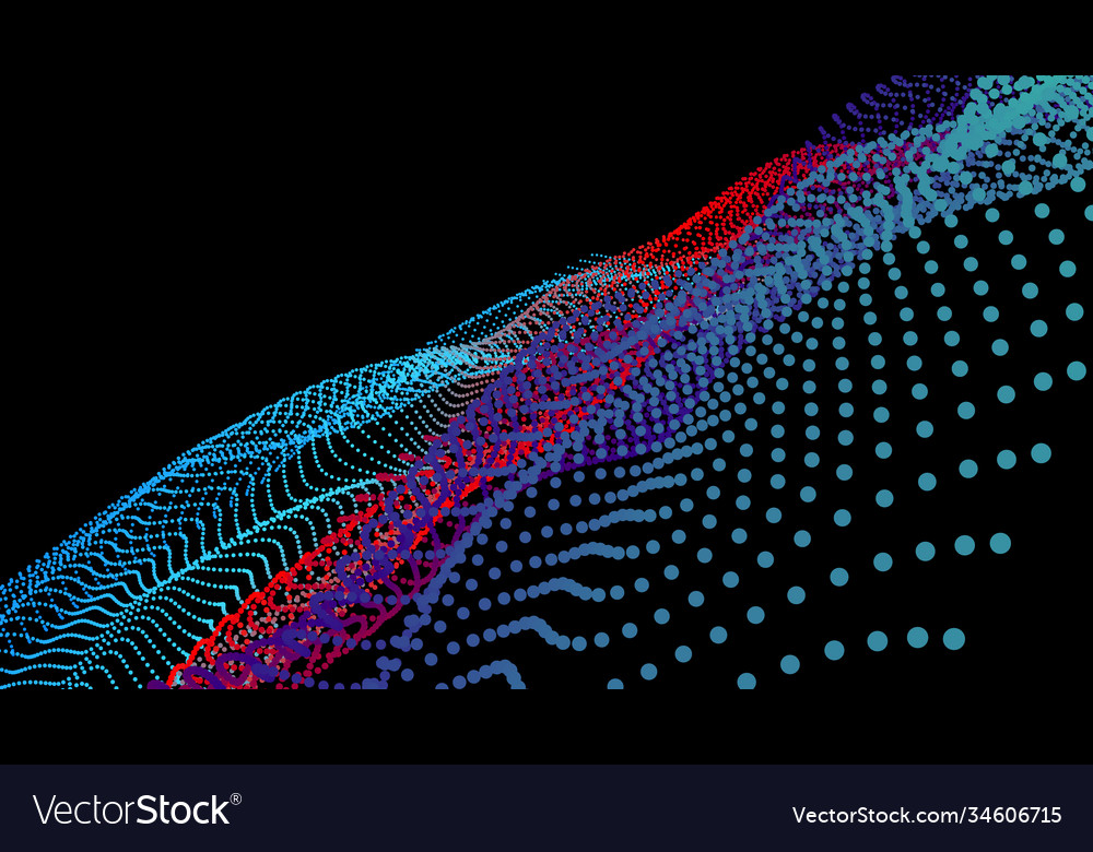 Node 3d data array dots organized to network vector image Node 3d data array dots organized to network