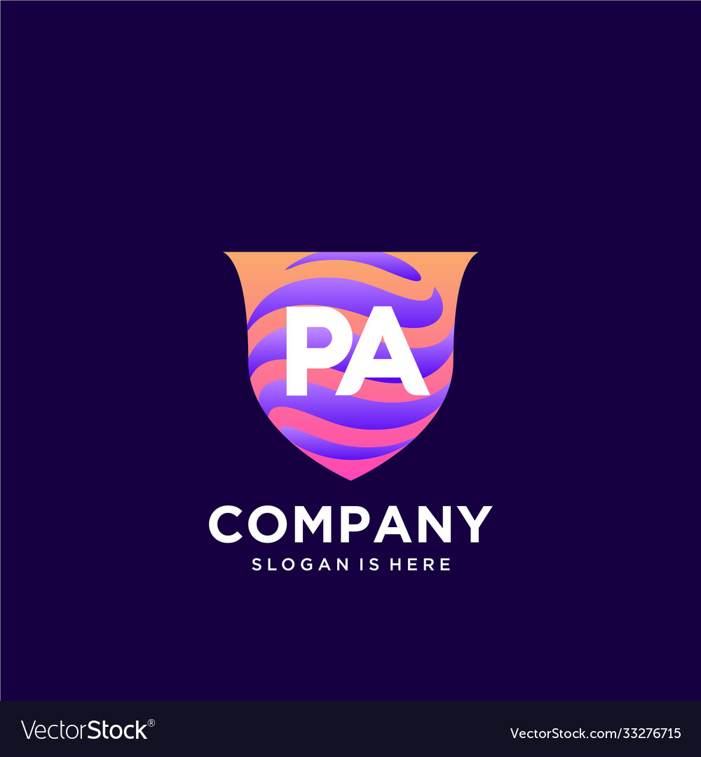 Pa initial logo with colorful template