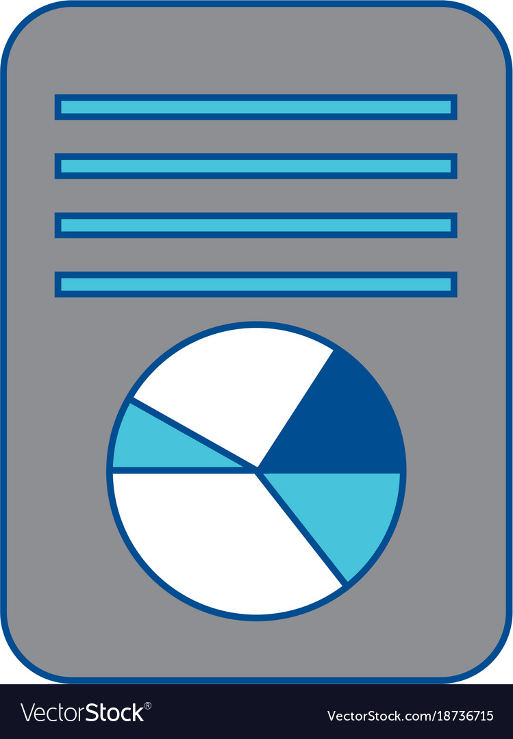 Pie graph chart on sheet icon image