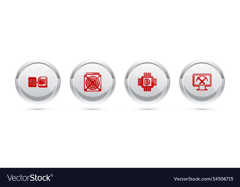 Set line smart contract asic miner cpu mining Vector Image Set line smart contract asic miner cpu mining