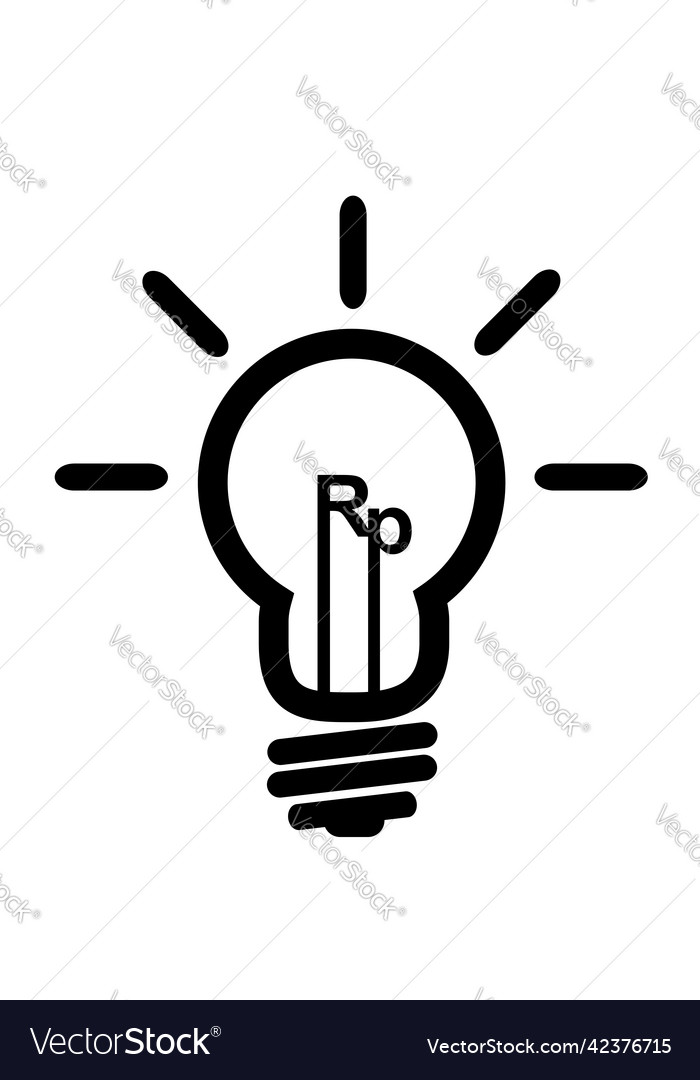 Simple symbol bulb lamp idea to get rupiah earn