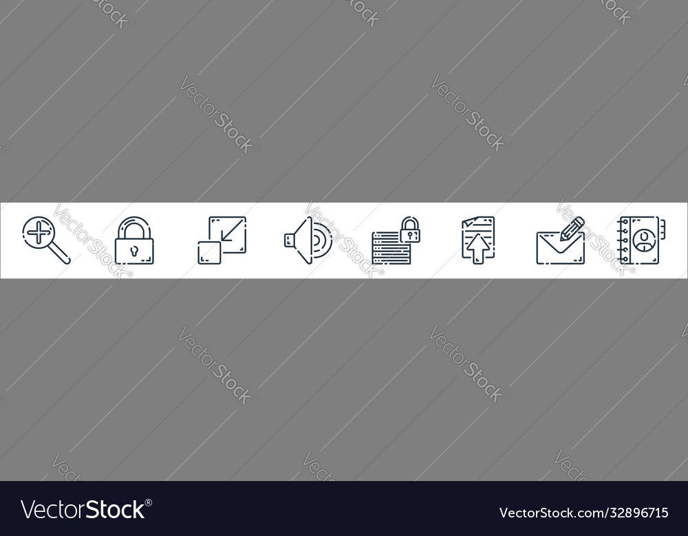 User interface line icons linear set quality vector image User interface line icons linear set quality